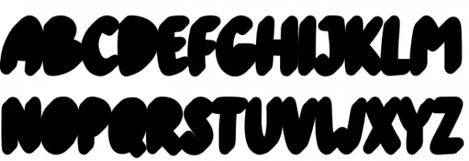 KiddosyFree-ExtrudeLeft Schriftart Groß