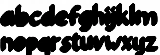 KiddosyFree-ExtrudeLeft 字体 小写