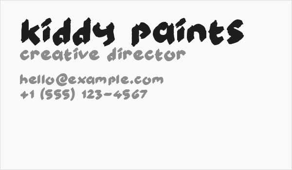 Kiddy Paints Business Card