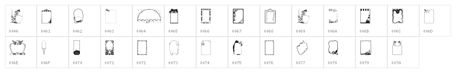 KiddyFrames Character Map