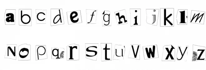 Kidnap Note Medium Schriftart Kleinbuchstaben