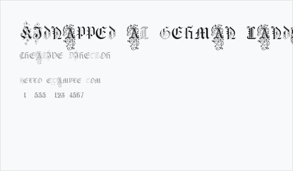 Kidnapped at German Lands Three Business Card