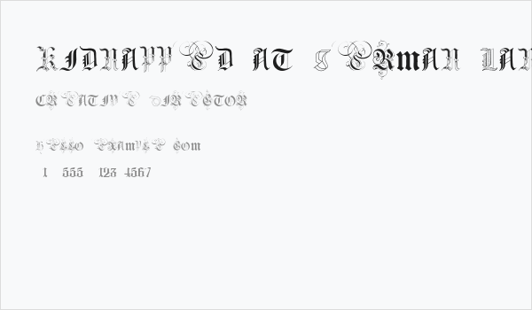 Kidnapped at German Lands Two Business Card