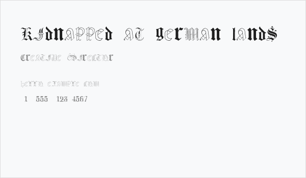 Kidnapped at German Lands Business Card