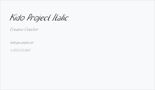 Kido Project Italic Business Card