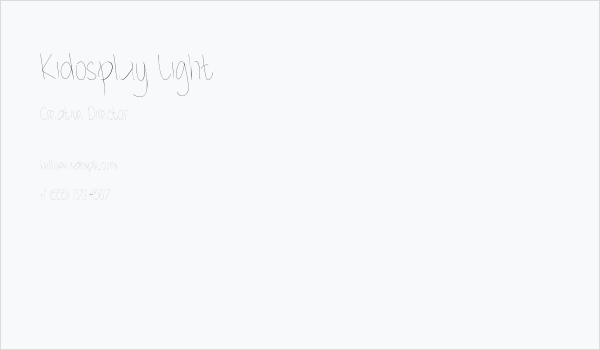 Kidosplay Light Business Card