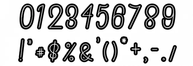 Kidosplay Outline Font OTHER CHARS