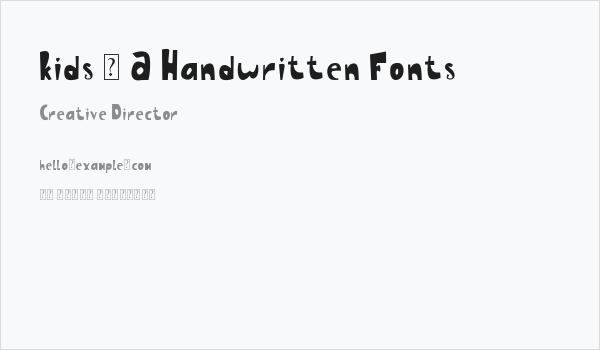 Kids - A Handwritten Fonts Business Card
