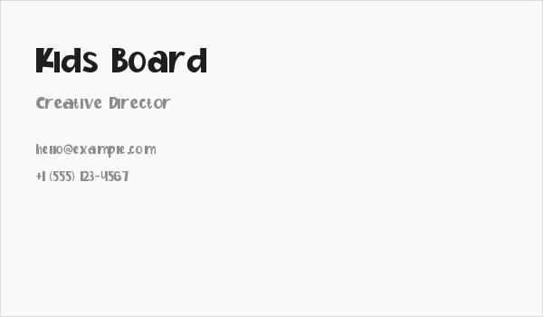 Kids Board Business Card