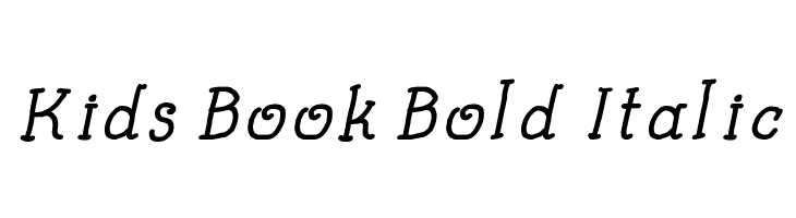 Kids Book Bold Italic Font