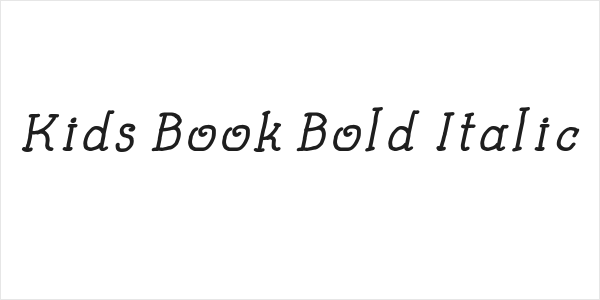 Kids Book Bold Italic Logo