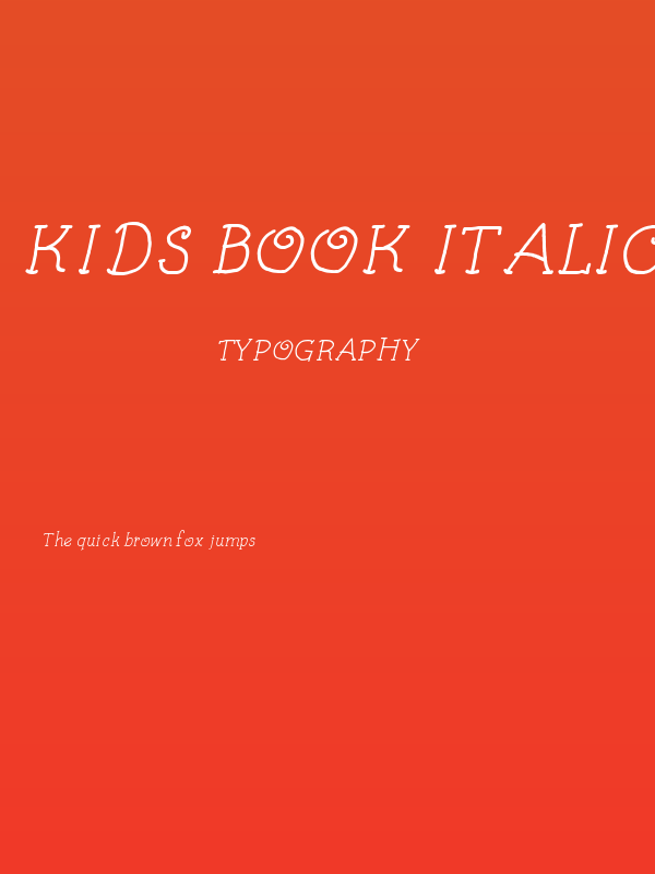 Kids Book Italic Poster