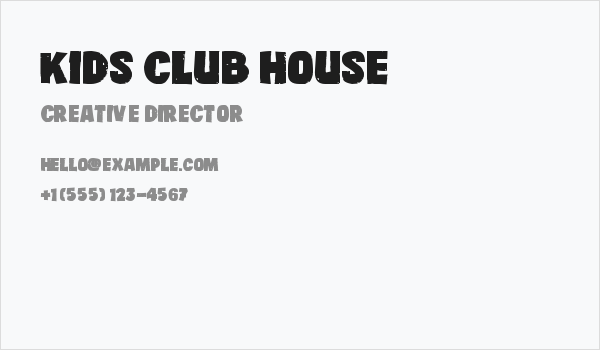 Kids Club House Business Card