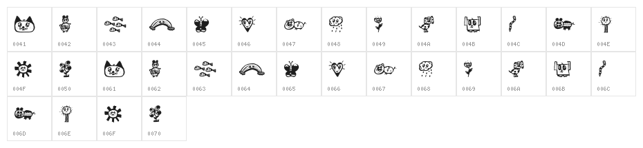 Kids Drawings Regular Character Map