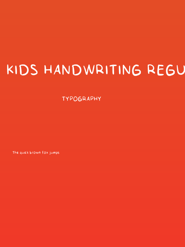 Kids Handwriting Regular Poster