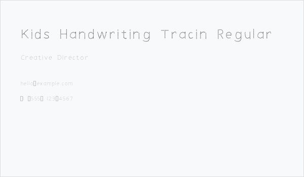 Kids Handwriting Tracin Regular Business Card