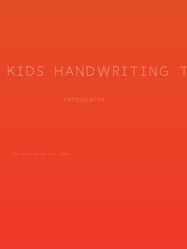 Kids Handwriting Tracin Regular Poster