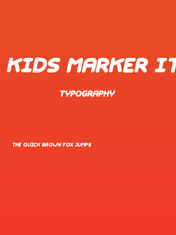 Kids Marker Italic Poster