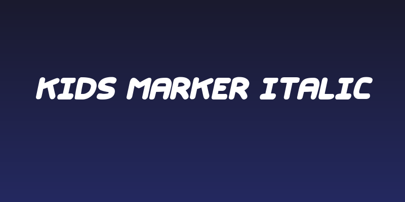 Kids Marker Italic Social Header