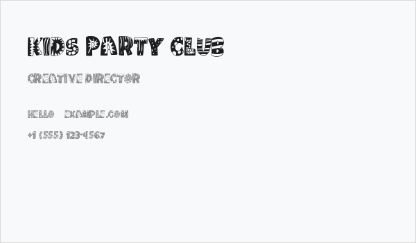 Kids Party Club Business Card
