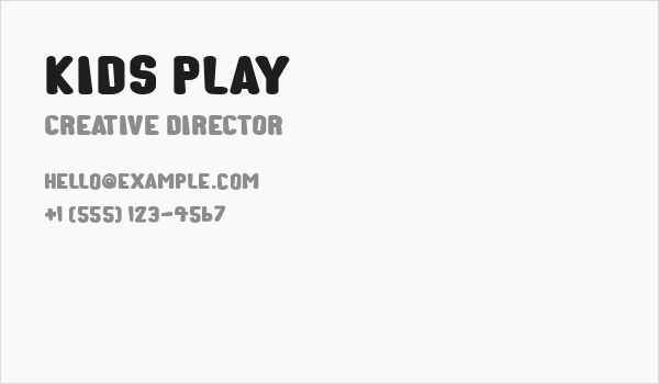 Kids Play Business Card