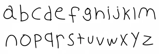 Kids Regular Schriftart Kleinbuchstaben