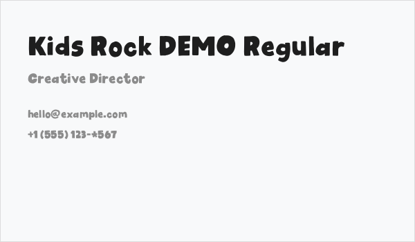 Kids Rock DEMO Regular Business Card