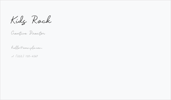 Kids Rock Business Card
