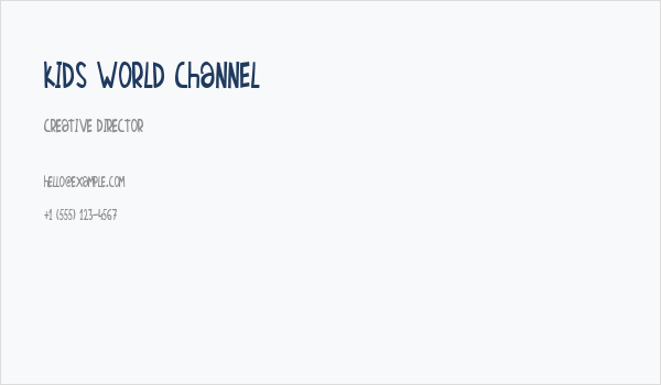 Kids World Channel Business Card