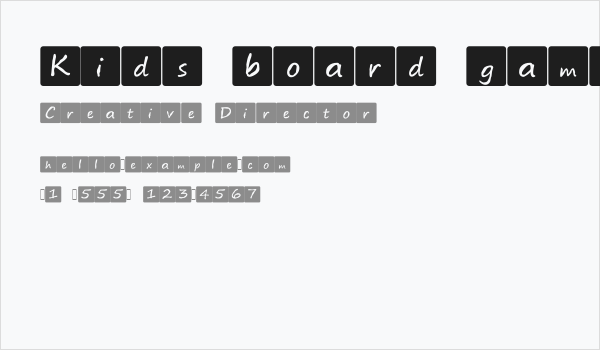 Kids board game Business Card