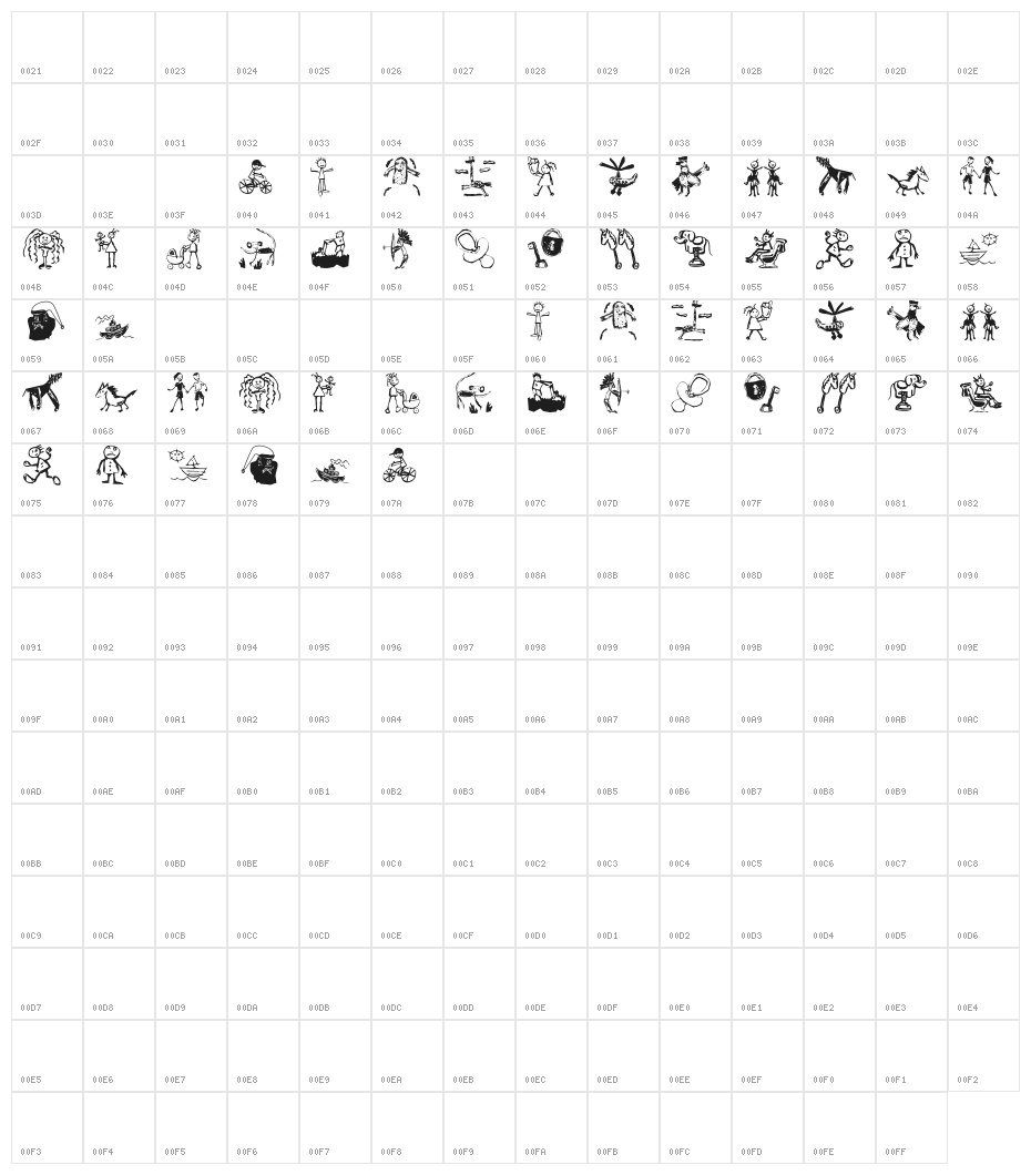 KidsArt Character Map