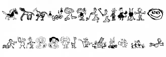 KidsDrawings Шрифта ВЕРХНИЙ