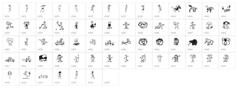 KidsDrawings Character Map