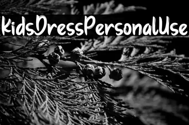 KidsDressPersonalUse Font examples
