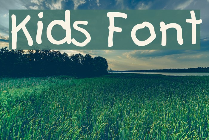 Kids Font examples