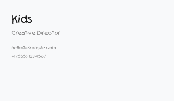 Kids Business Card