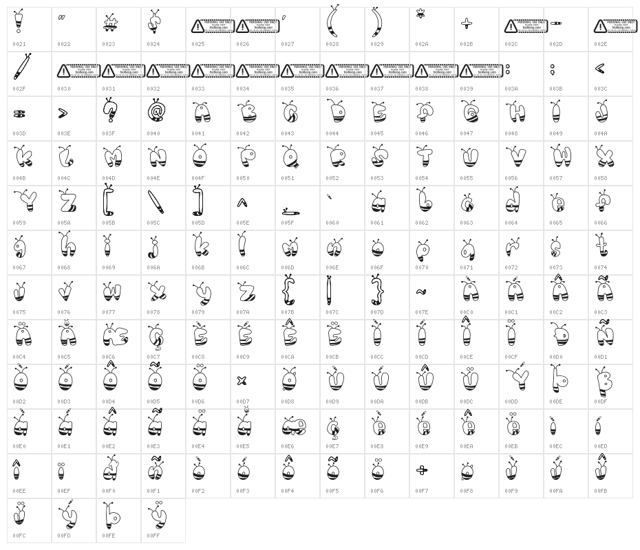 Kidsbee Character Map
