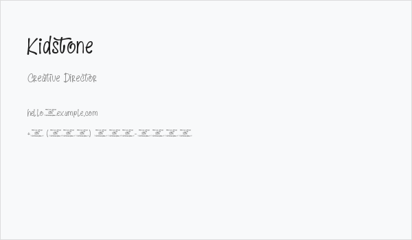 Kidstone Business Card