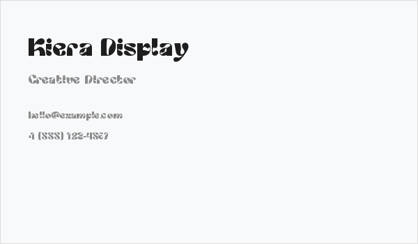 Kiera Display Business Card