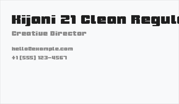 Kijani 21 Clean Regular Business Card