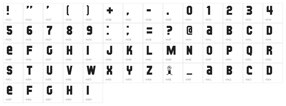Kijkwijzer Bold Character Map