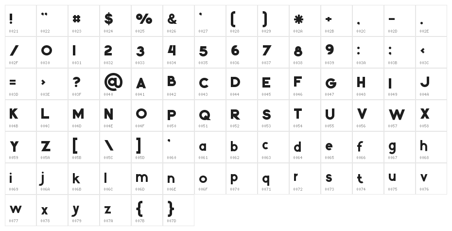 Kiko Regular Character Map