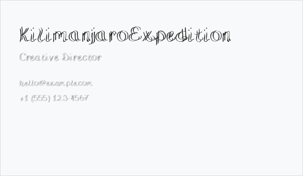 KilimanjaroExpedition Business Card