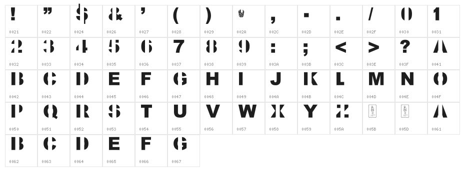 Kill All Fonts Character Map