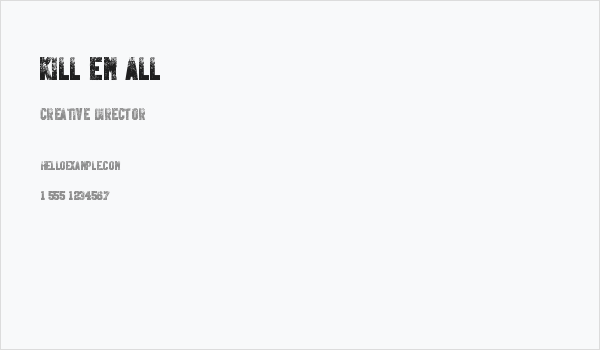 Kill Em All Business Card