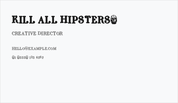 Kill all Hipsters+ Business Card