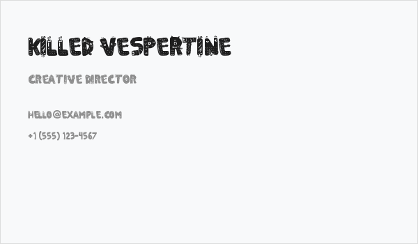 Killed Vespertine Business Card
