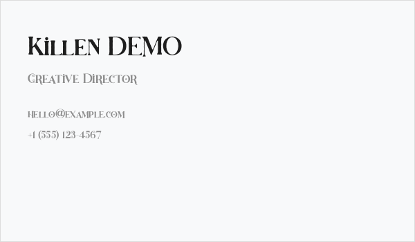 Killen DEMO Business Card