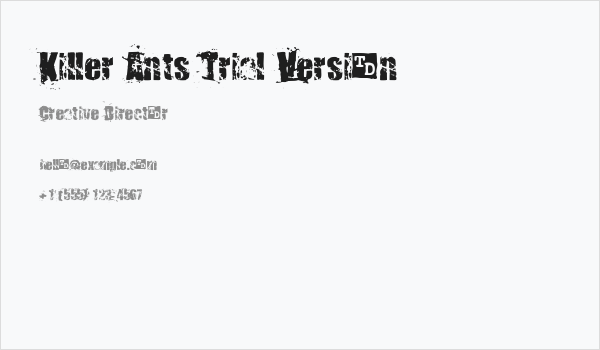 Killer Ants Trial Version Business Card