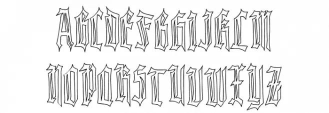 Killer Knight Outline خط أحرف كبيرة